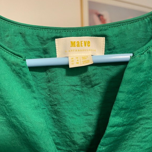 Maeve from Anthropologie Green Weekend Getaway Blouse Sleeveless Top | Size 6 - Picture 3 of 6